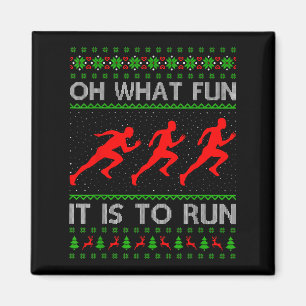Hardloop Kerst Ugly Sweater Oh Wat Leuk Het Is T Magneet