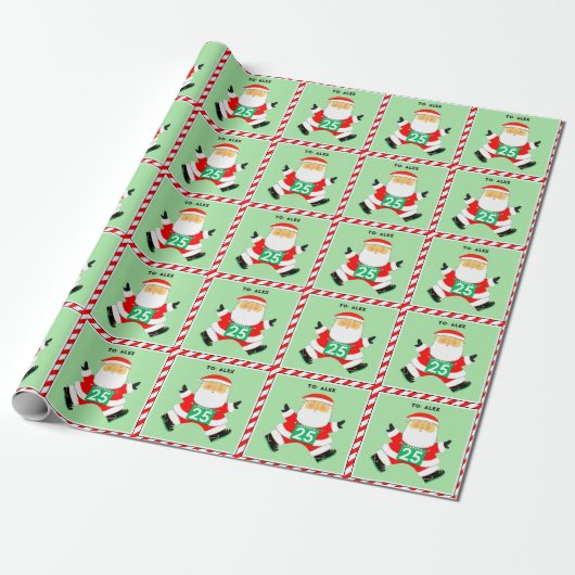 Hardloop Kerstcadeau Inpakpapier (Uitgerold)