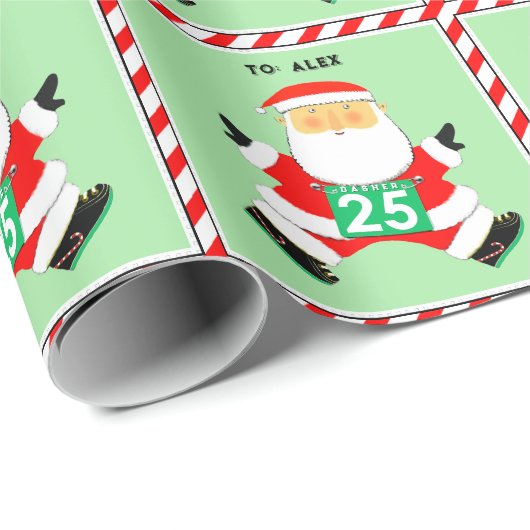 Hardloop Kerstcadeau Inpakpapier (Rol Hoek)