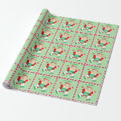 Hardloop Mrs. Claus Kerstcadeau Inpakpapier (Uitgerold)