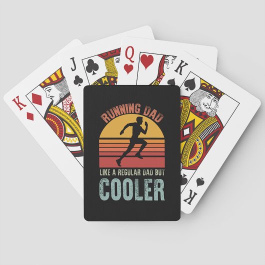 Hardloop Papa Vaderdag Cadeau Marathonloper Vader Pokerkaarten (Achterkant)