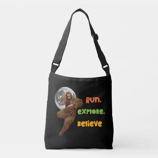 Hardloop Sasquatch Avontuur Geloof Ontwerp Crossbody Tas (Voorkant)