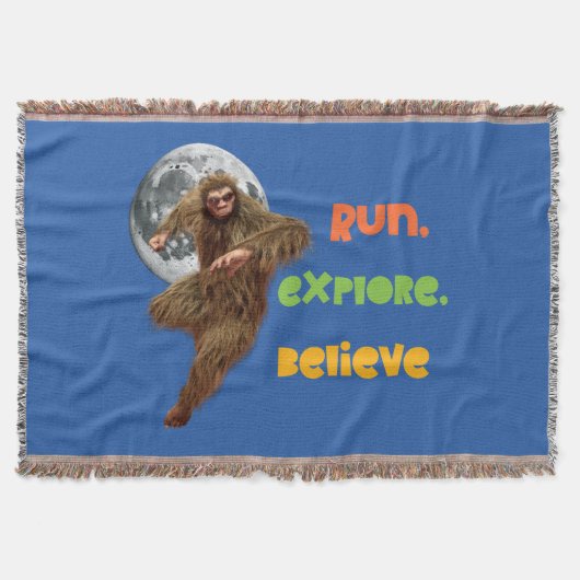 Hardloop Sasquatch Avontuur Geloof Ontwerp Deken (Voorkant)