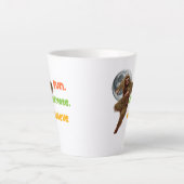 Hardloop Sasquatch Avontuur Geloof Ontwerp Latte Mok (Voorkant)