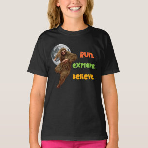 Hardloop Sasquatch Avontuur Geloof Ontwerp T-shirt