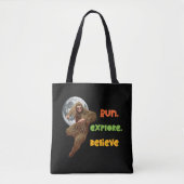 Hardloop Sasquatch Avontuur Geloof Ontwerp Tote Bag (Voorkant)