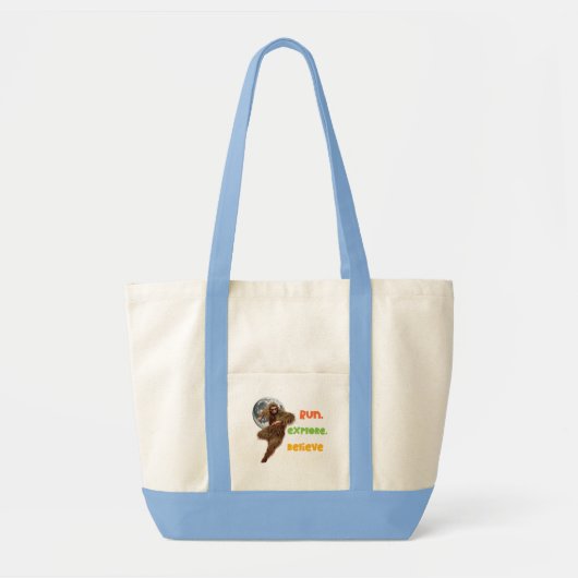 Hardloop Sasquatch Avontuur Geloof Ontwerp Tote Bag (Voorkant)