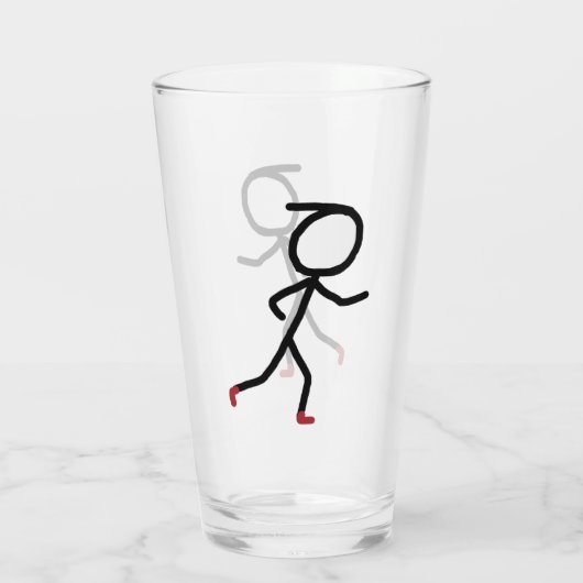 Hardloop Stickman Glas (Achterkant)