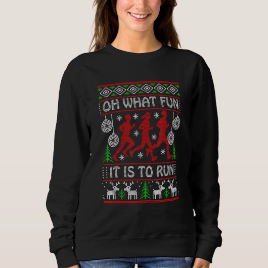 Hardloop Team Kerstmis Idee Wat Is Het Leuk Om Er Trui (Voorkant)