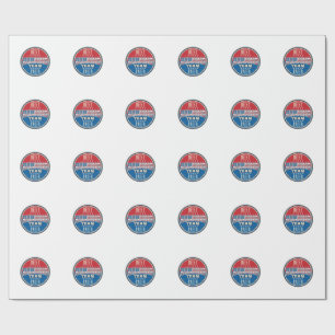 Hardloop Team Patriottisch Vintage Badge Design_1 Cadeaupapier