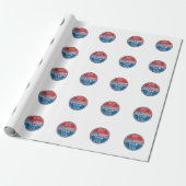 Hardloop Team Patriottisch Vintage Badge Design_1 Cadeaupapier (Uitgerold)