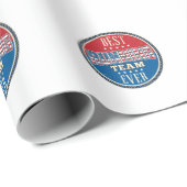 Hardloop Team Patriottisch Vintage Badge Design_1 Cadeaupapier (Rol Hoek)