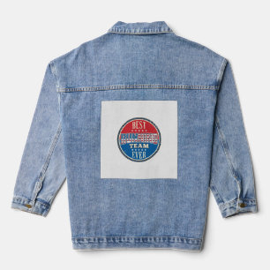 Hardloop Team Patriottisch Vintage Badge Design_1 Denim Jacket