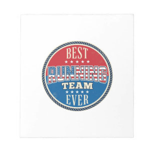 Hardloop Team Patriottisch Vintage Badge Design_1 Notitieblok
