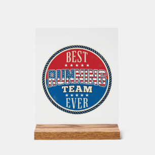 Hardloop Team Patriottisch Vintage Badge Ontwerp_1 Acryl Bord