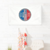 Hardloop Team Patriottisch Vintage Badge Ontwerp_1 Spandoek (Insitu)