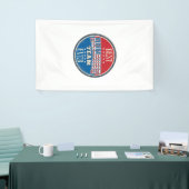 Hardloop Team Patriottisch Vintage Badge Ontwerp_1 Spandoek (Beurs)