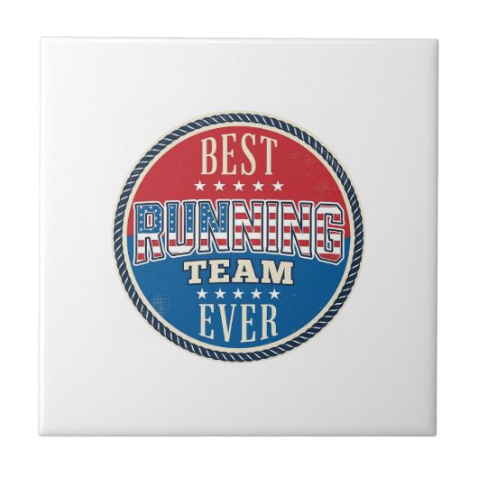 Hardloop Team Patriottisch Vintage Badge Ontwerp_1 Tegeltje (Voorkant)