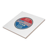 Hardloop Team Patriottisch Vintage Badge Ontwerp_1 Tegeltje (Zijkant)
