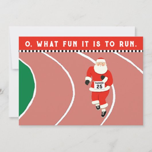 Hardloop Thema Kerstmis Feestdagenkaart (Voorkant)