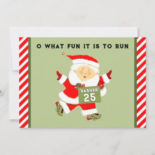 Hardloop Thema Kerstmis Feestdagenkaart (Voorkant)