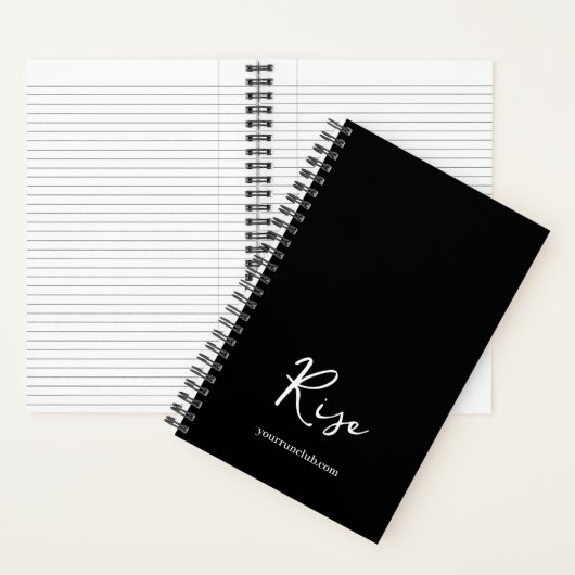 Hardloop Trainingsjournaal Rise Script Zwart Notitieboek (Binnen)