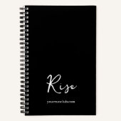Hardloop Trainingsjournaal Rise Script Zwart Notitieboek (Voorkant)