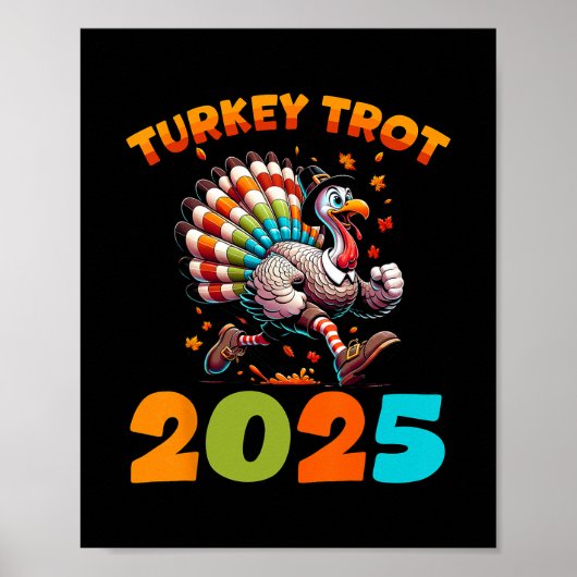 Hardloop Turkey Trot Thanksgiving 2025 Voor Jongen Poster (Voorkant)