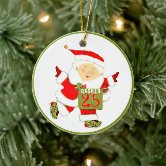 Hardloop Vakantie Cadeau Keramisch Ornament (Boom)