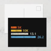 Hardloopafstanden I - 5K 10K 13.1 26.2 Marathoner Briefkaart (Voorkant / Achterkant)
