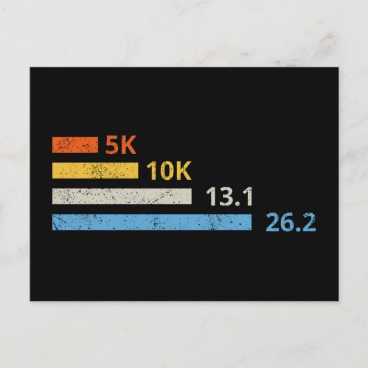 Hardloopafstanden I - 5K 10K 13.1 26.2 Marathoner Briefkaart (Voorkant)