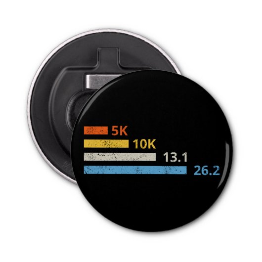 Hardloopafstanden I - 5K 10K 13.1 26.2 Marathoner Button Flesopener (Voorkant)