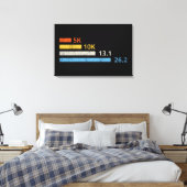 Hardloopafstanden I - 5K 10K 13.1 26.2 Marathoner Canvas Afdruk (Insitu (Slaapkamer))