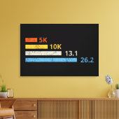 Hardloopafstanden I - 5K 10K 13.1 26.2 Marathoner Canvas Afdruk (Insitu (Woonkamer))