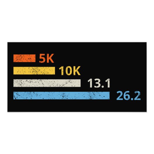 Hardloopafstanden I - 5K 10K 13.1 26.2 Marathoner Foto Afdruk (Voorkant)
