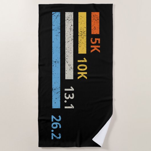 Hardloopafstanden I - 5K 10K 13.1 26.2 Marathoner Strandlaken (Voorkant)