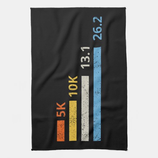Hardloopafstanden I - 5K 10K 13.1 26.2 Marathoner Theedoek (Verticaal)