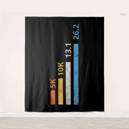 Hardloopafstanden I - 5K 10K 13.1 26.2 Marathoner Wandkleed (Voorkant)