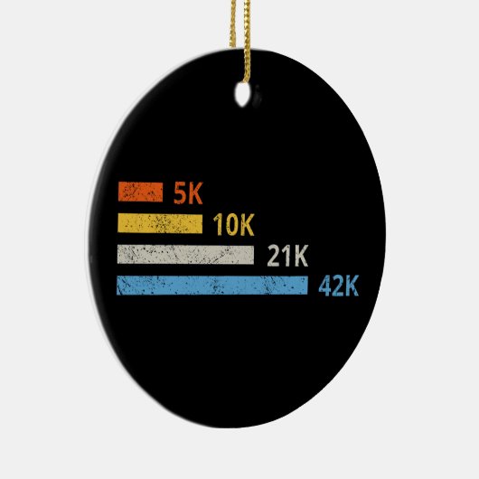 Hardloopafstanden II - 5K 10K 21K 42K Marathoner Keramisch Ornament (Rechts)