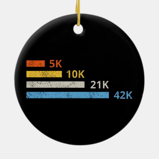 Hardloopafstanden II - 5K 10K 21K 42K Marathoner Keramisch Ornament (Achterkant)