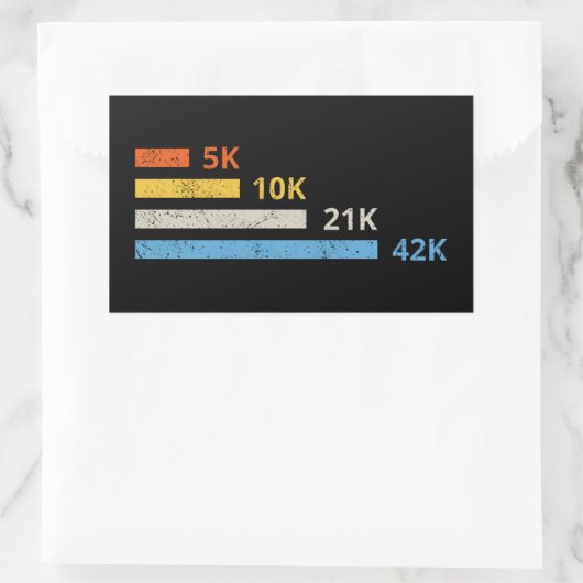 Hardloopafstanden II - 5K 10K 21K 42K Marathoner Rechthoekige Sticker (Tas)