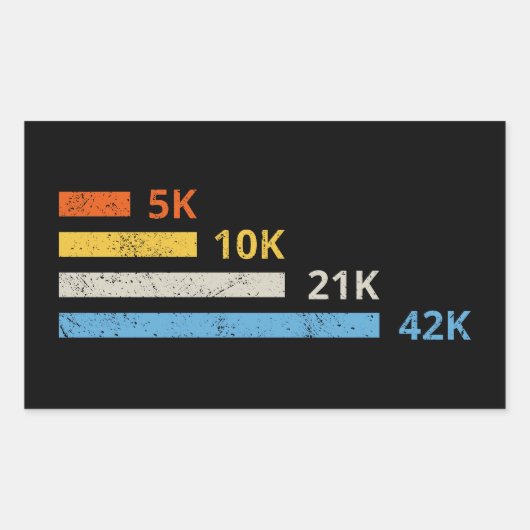 Hardloopafstanden II - 5K 10K 21K 42K Marathoner Rechthoekige Sticker (Voorkant)