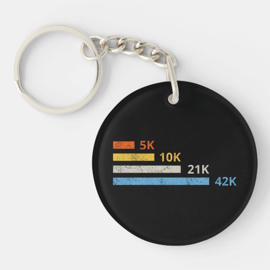 Hardloopafstanden II - 5K 10K 21K 42K Marathoner Sleutelhanger (Voorkant)