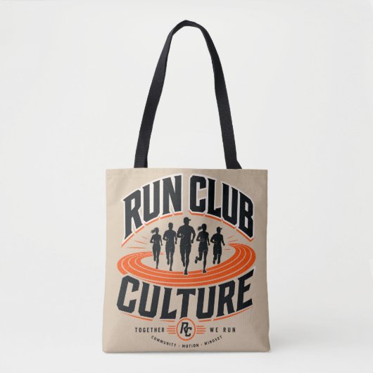 Hardloopclub hardloopteam baan tote bag (Voorkant)