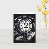 Hardloopklok maakt elke seconde tellen Sticker Kaart (Gele Bloem)