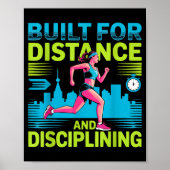 Hardloopmarathon hardloopster moeder atleet baan e poster (Voorkant)