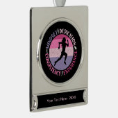 Hardloopmentaliteit - Girthy Runner-uithoudingsver Verzilverd Banner Ornament (Rechts)