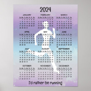 Hardloopontwerp 2024 kalenderposter poster