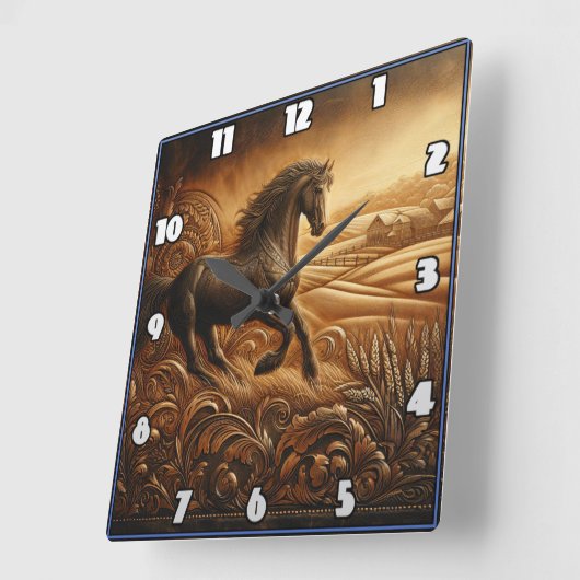 Hardlooppaard in een rustiek landschap bij zonsond vierkante klok (Hoek)