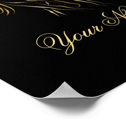 Hardlooppaard in goudkleur poster (Hoek)